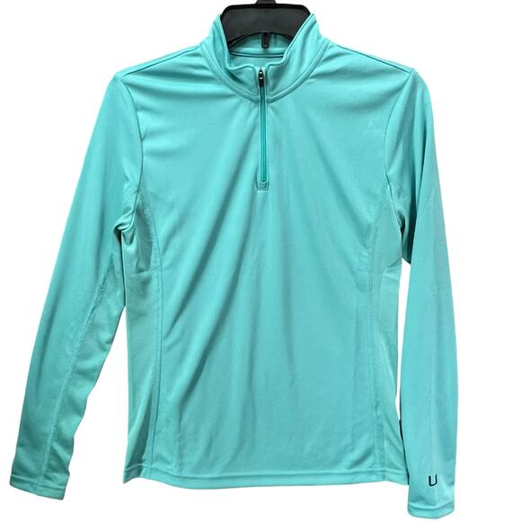 Huk Icon Fishing Pullover Shirt S Aqua Blue 1/4 Zip UPF Long Sleeve Performance - Picture 1 of 12